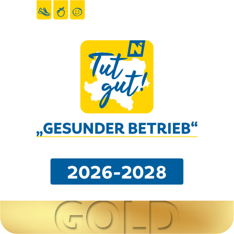 Wir erhielten die "Tut gut!" Plakette in Gold als "Gesunder Betrieb". 
